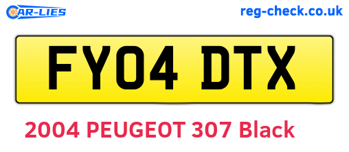 FY04DTX are the vehicle registration plates.