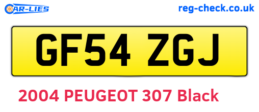 GF54ZGJ are the vehicle registration plates.