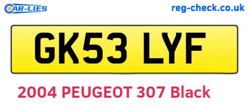 GK53LYF are the vehicle registration plates.