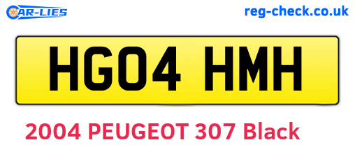 HG04HMH are the vehicle registration plates.