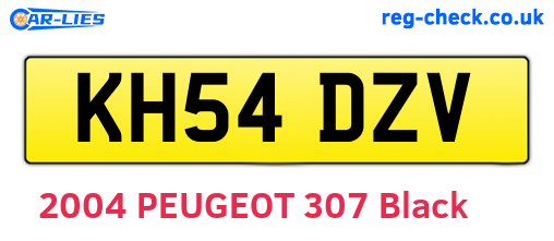 KH54DZV are the vehicle registration plates.