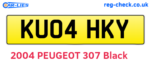 KU04HKY are the vehicle registration plates.