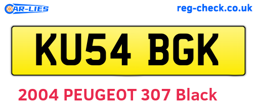 KU54BGK are the vehicle registration plates.