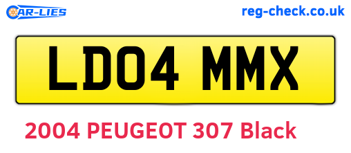 LD04MMX are the vehicle registration plates.
