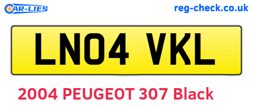LN04VKL are the vehicle registration plates.