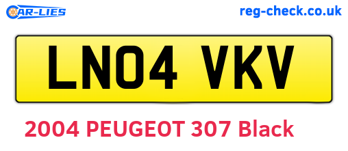 LN04VKV are the vehicle registration plates.