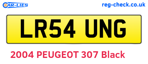 LR54UNG are the vehicle registration plates.