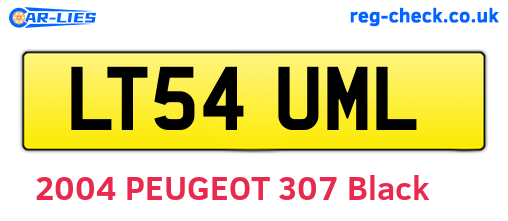 LT54UML are the vehicle registration plates.