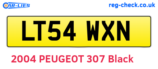 LT54WXN are the vehicle registration plates.