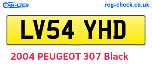 LV54YHD are the vehicle registration plates.