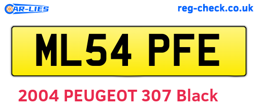 ML54PFE are the vehicle registration plates.