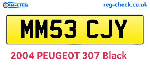 MM53CJY are the vehicle registration plates.