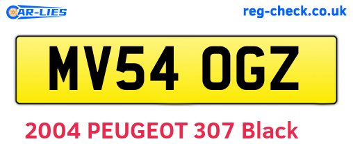 MV54OGZ are the vehicle registration plates.