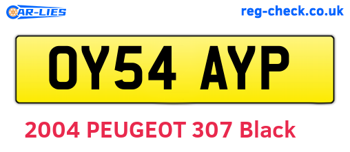 OY54AYP are the vehicle registration plates.