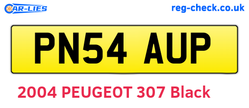 PN54AUP are the vehicle registration plates.