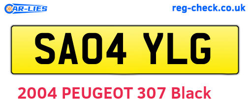 SA04YLG are the vehicle registration plates.