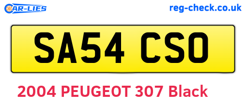 SA54CSO are the vehicle registration plates.
