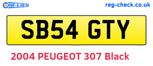 SB54GTY are the vehicle registration plates.