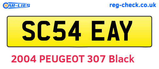 SC54EAY are the vehicle registration plates.