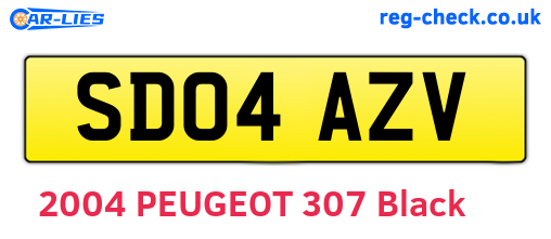 SD04AZV are the vehicle registration plates.