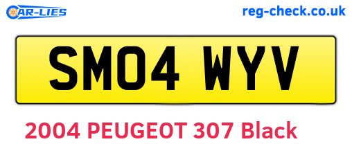 SM04WYV are the vehicle registration plates.