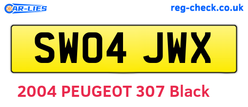 SW04JWX are the vehicle registration plates.