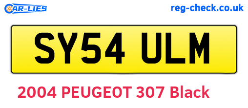 SY54ULM are the vehicle registration plates.