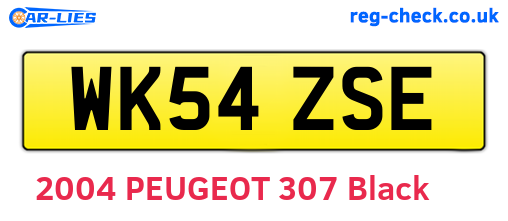 WK54ZSE are the vehicle registration plates.