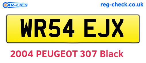 WR54EJX are the vehicle registration plates.