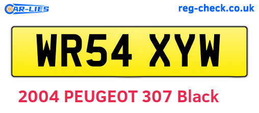 WR54XYW are the vehicle registration plates.