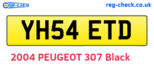 YH54ETD are the vehicle registration plates.