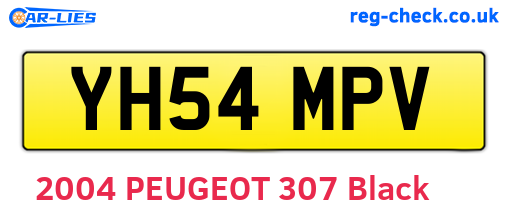YH54MPV are the vehicle registration plates.