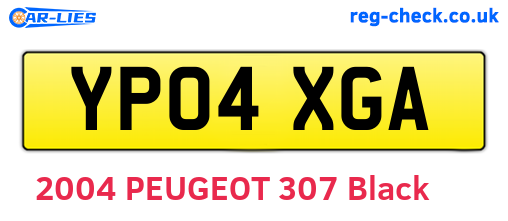 YP04XGA are the vehicle registration plates.