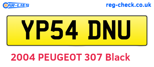 YP54DNU are the vehicle registration plates.