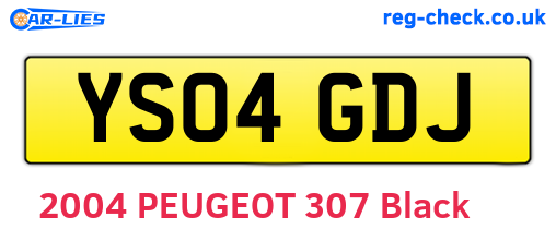 YS04GDJ are the vehicle registration plates.