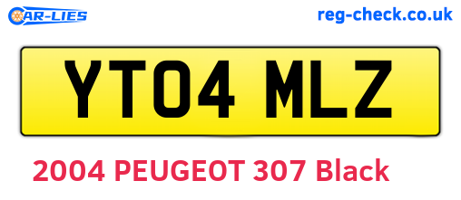 YT04MLZ are the vehicle registration plates.