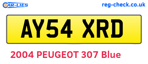 AY54XRD are the vehicle registration plates.