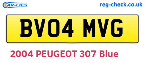 BV04MVG are the vehicle registration plates.