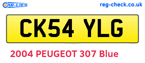 CK54YLG are the vehicle registration plates.