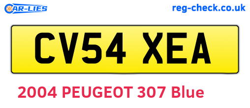 CV54XEA are the vehicle registration plates.