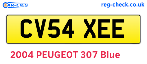 CV54XEE are the vehicle registration plates.