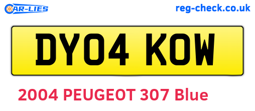 DY04KOW are the vehicle registration plates.