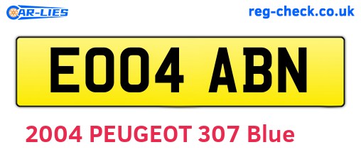 EO04ABN are the vehicle registration plates.