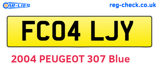 FC04LJY are the vehicle registration plates.