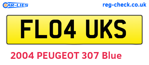 FL04UKS are the vehicle registration plates.