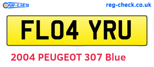 FL04YRU are the vehicle registration plates.