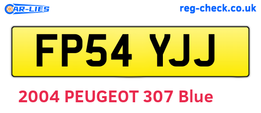 FP54YJJ are the vehicle registration plates.