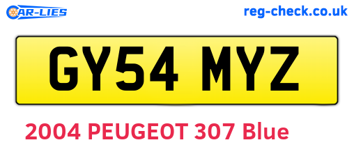 GY54MYZ are the vehicle registration plates.