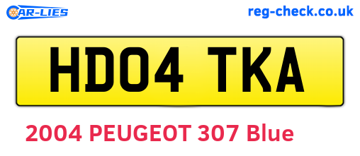 HD04TKA are the vehicle registration plates.