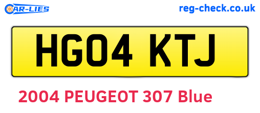 HG04KTJ are the vehicle registration plates.